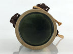 Japanese Ceramic Sake Bottle Tokkuri Sakebin Kanji Kiso Nakanorisan Brown TS544
