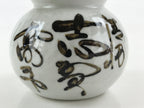 Japanese Ceramic Sake Bottle Tokkuri Sakebin Kanji Snowman Shigakogen TS543