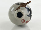 Japanese Ceramic Sake Bottle Tokkuri Sakebin Vtg Kanji Aizu Fukushima Gray TS512