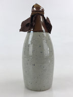 Japanese Ceramic Sake Bottle Tokkuri Sakebin Vtg Kanji Kuni-Zakari Gray TS510