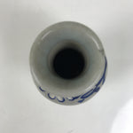 Japanese Ceramic Sake Bottle Tokkuri Vtg Floral Blue White Gray Crackle TS796