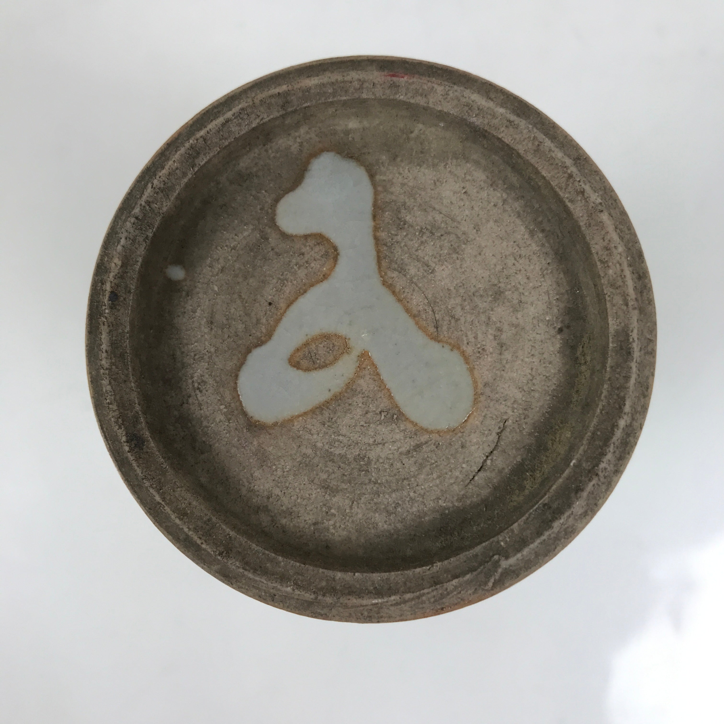 Japanese Ceramic Sake Bottle Tokkuri Vtg Floral Blue White Gray Crackle TS796