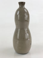 Japanese Ceramic Sake Bottle Tokkuri Vtg Gourd Shape Pottery Kanji Fujimoto TS53