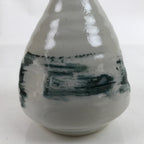 Japanese Ceramic Sake Bottle Tokkuri Vtg Ichi-Go Gray Blue Brush Stroke TS702