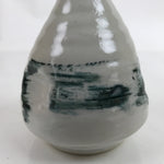 Japanese Ceramic Sake Bottle Tokkuri Vtg Ichi-Go Gray Blue Brush Stroke TS702