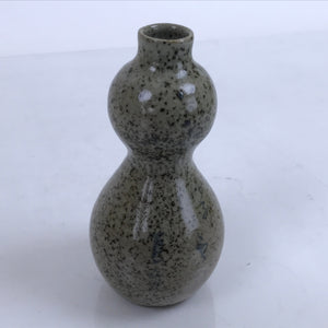 Japanese Ceramic Sake Bottle Tokkuri Vtg Ichi-Go Hyotan Gourd Brown Speck TS715