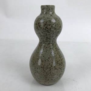 Japanese Ceramic Sake Bottle Tokkuri Vtg Ichi-Go Hyotan Gourd Brown Speck TS715