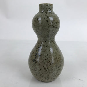 Japanese Ceramic Sake Bottle Tokkuri Vtg Ichi-Go Hyotan Gourd Brown Speck TS715