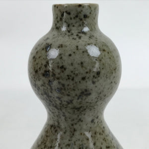 Japanese Ceramic Sake Bottle Tokkuri Vtg Ichi-Go Hyotan Gourd Brown Speck TS715