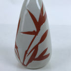 Japanese Ceramic Sake Bottle Tokkuri Vtg Ichi-Go Light Gray Red Leaves TS703
