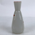 Japanese Ceramic Sake Bottle Tokkuri Vtg Ichi-Go Light Gray Red Leaves TS706