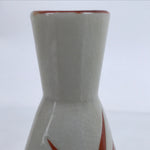 Japanese Ceramic Sake Bottle Tokkuri Vtg Ichi-Go Light Gray Red Leaves TS706