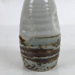 Japanese Ceramic Sake Bottle Tokkuri Vtg Ichi-Go Rustic White Brown Glaze TS700