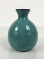 Japanese Ceramic Sake Bottle Tokkuri Vtg Round Ball Mottled Green Brown TS921