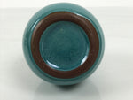 Japanese Ceramic Sake Bottle Tokkuri Vtg Round Ball Mottled Green Brown TS921