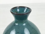 Japanese Ceramic Sake Bottle Tokkuri Vtg Round Ball Mottled Green Brown TS922