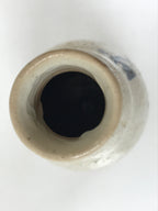 Japanese Ceramic Sake Bottle Tokkuri Vtg White Blue Kanji Leaf Poem TS830