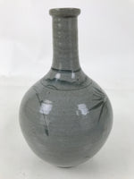 Japanese Ceramic Sake Bottle Vtg Kayoi-Tokkuri Blue Tree Round Long Neck TS816
