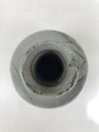 Japanese Ceramic Sake Bottle Vtg Kayoi-Tokkuri Blue Tree Round Long Neck TS816