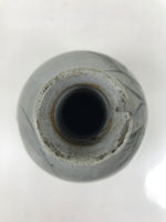 Japanese Ceramic Sake Bottle Vtg Kayoi-Tokkuri Blue Tree Round Long Neck TS816