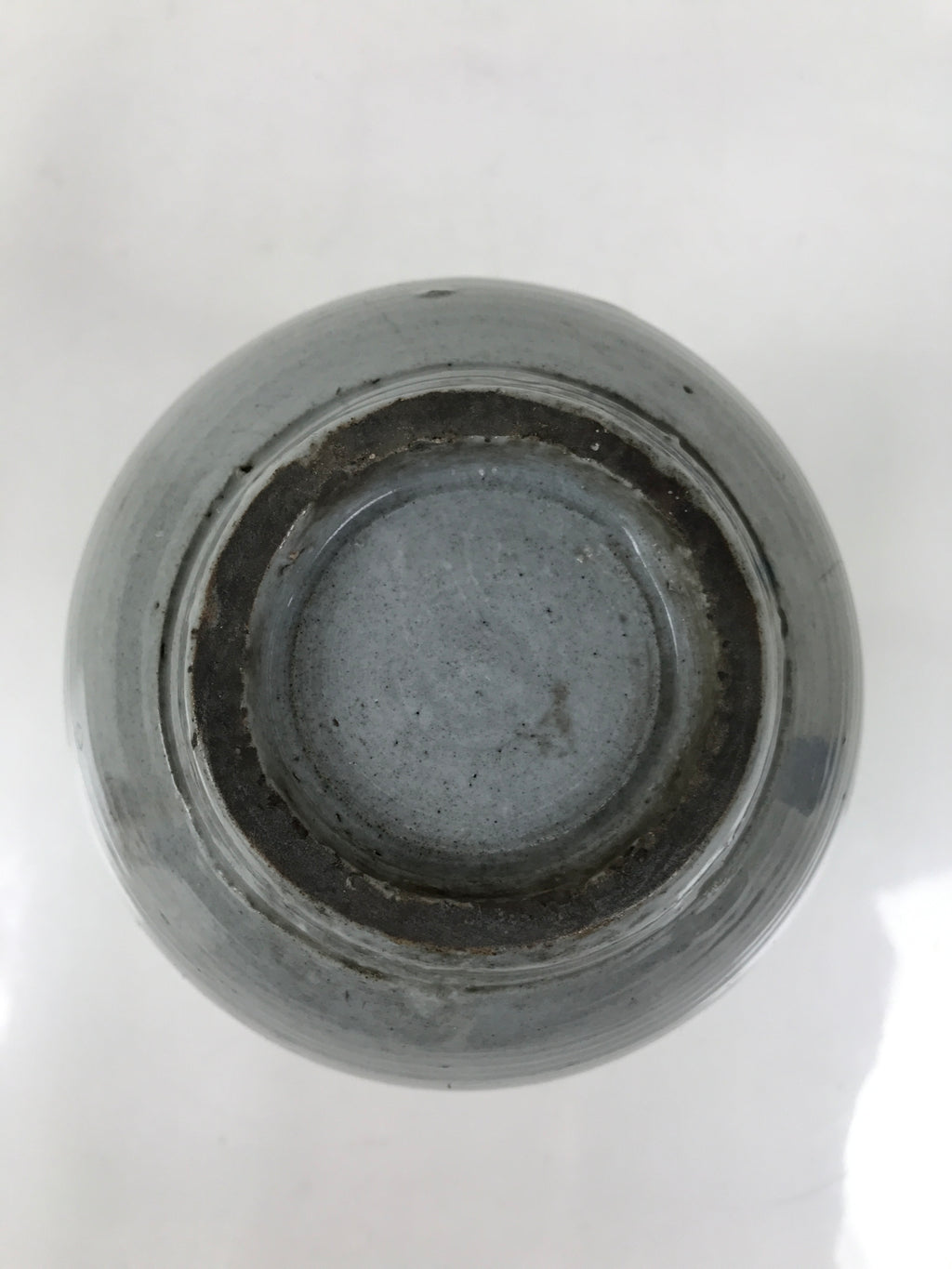 Japanese Ceramic Sake Bottle Vtg Kayoi-Tokkuri Blue Tree Round Long Neck TS816