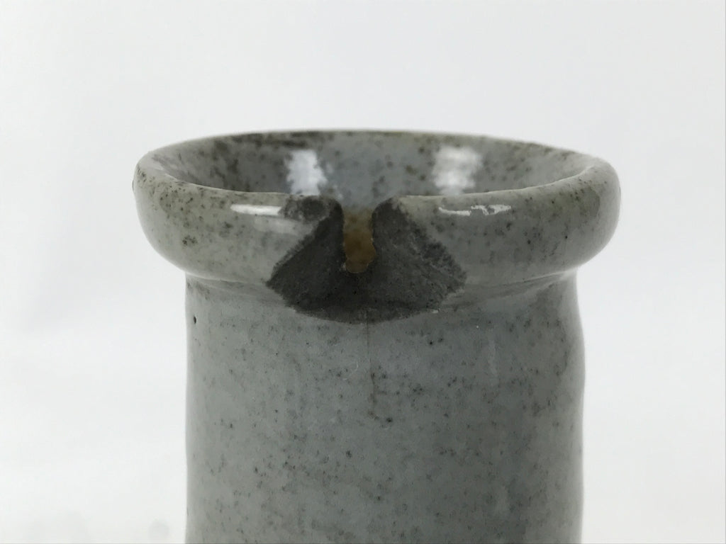 Japanese Ceramic Sake Bottle Vtg Kayoi-Tokkuri Blue Tree Round Long Neck TS816