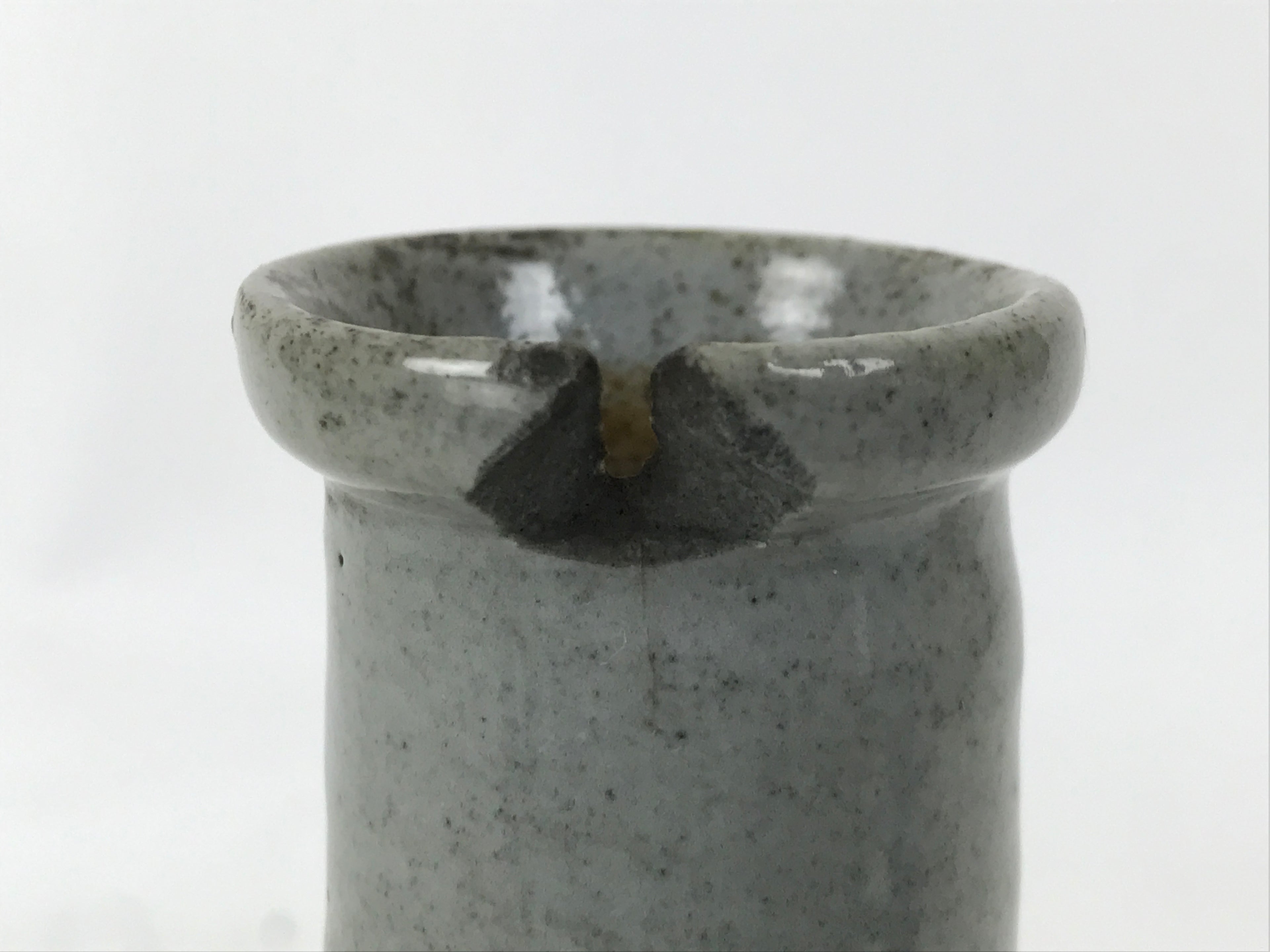Japanese Ceramic Sake Bottle Vtg Kayoi-Tokkuri Blue Tree Round Long Neck TS816