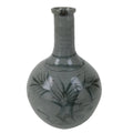 Japanese Ceramic Sake Bottle Vtg Kayoi-Tokkuri Blue Tree Round Long Neck TS816