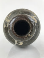 Japanese Ceramic Sake Bottle Vtg Kayoi-Tokkuri Brown Large Beige Kanji TS657