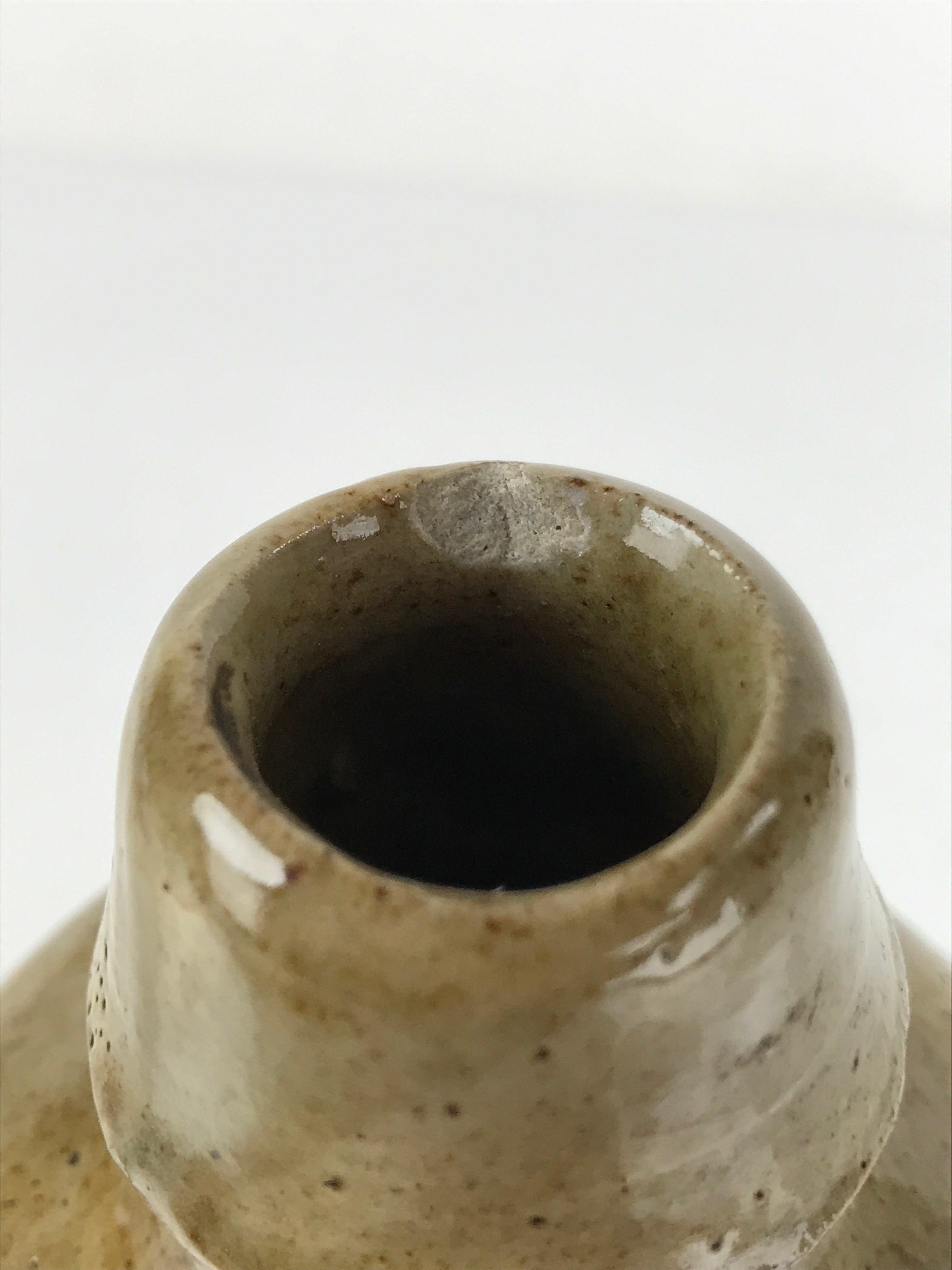 Japanese Ceramic Sake Bottle Vtg Kayoi-Tokkuri Brown Plain Small TS659