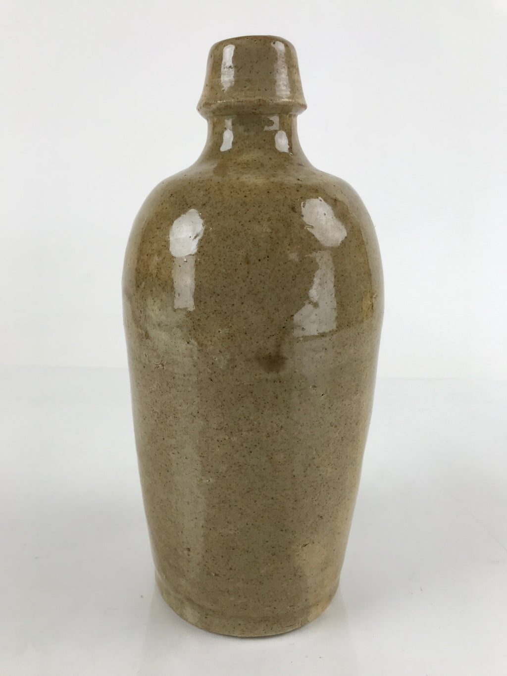 Japanese Ceramic Sake Bottle Vtg Kayoi-Tokkuri Brown Plain Small TS659