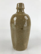 Japanese Ceramic Sake Bottle Vtg Kayoi-Tokkuri Brown Plain Small TS659