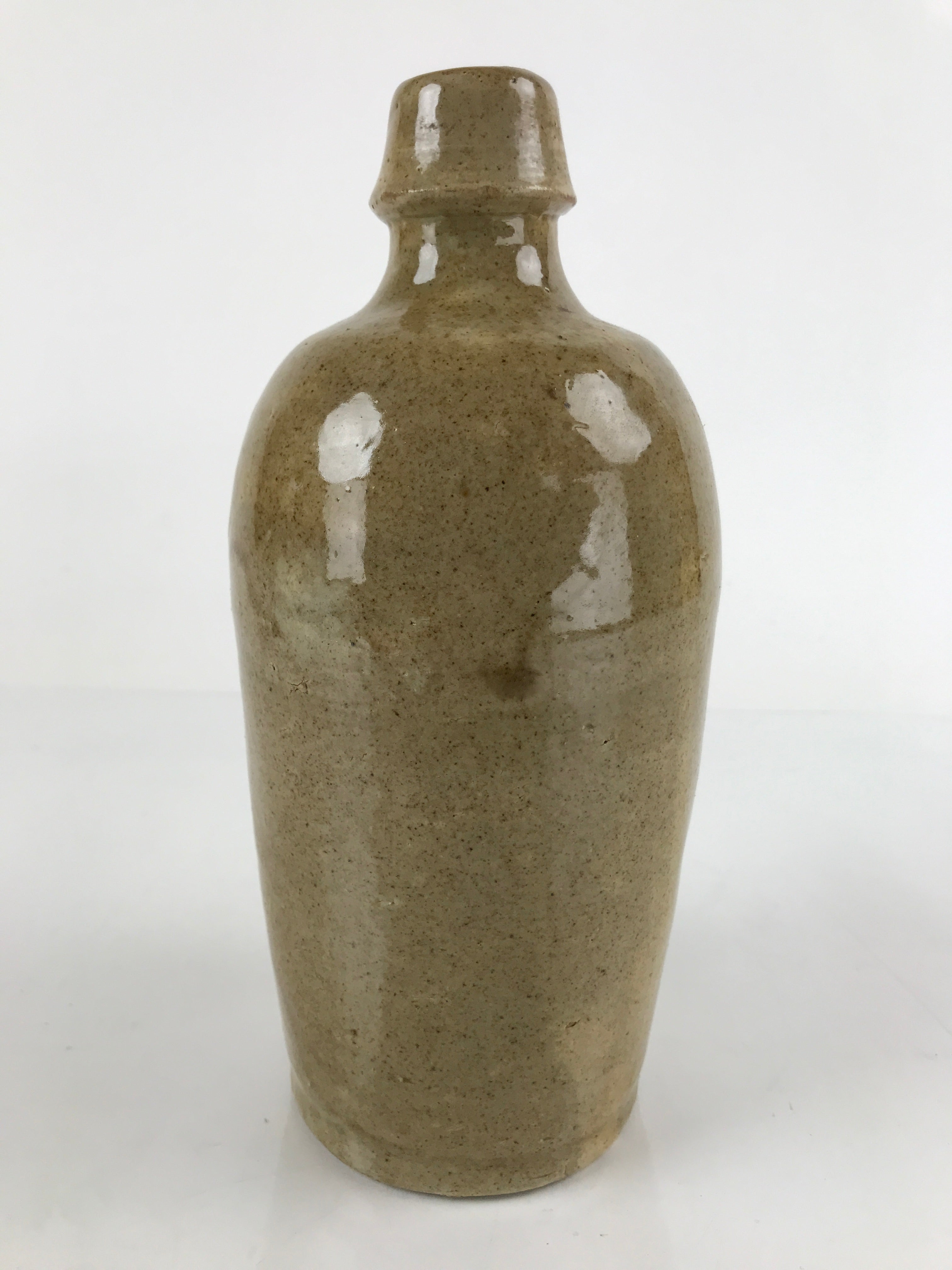 Japanese Ceramic Sake Bottle Vtg Kayoi-Tokkuri Brown Plain Small TS659
