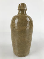 Japanese Ceramic Sake Bottle Vtg Kayoi-Tokkuri Brown Plain Small TS659