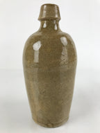 Japanese Ceramic Sake Bottle Vtg Kayoi-Tokkuri Brown Plain Small TS659