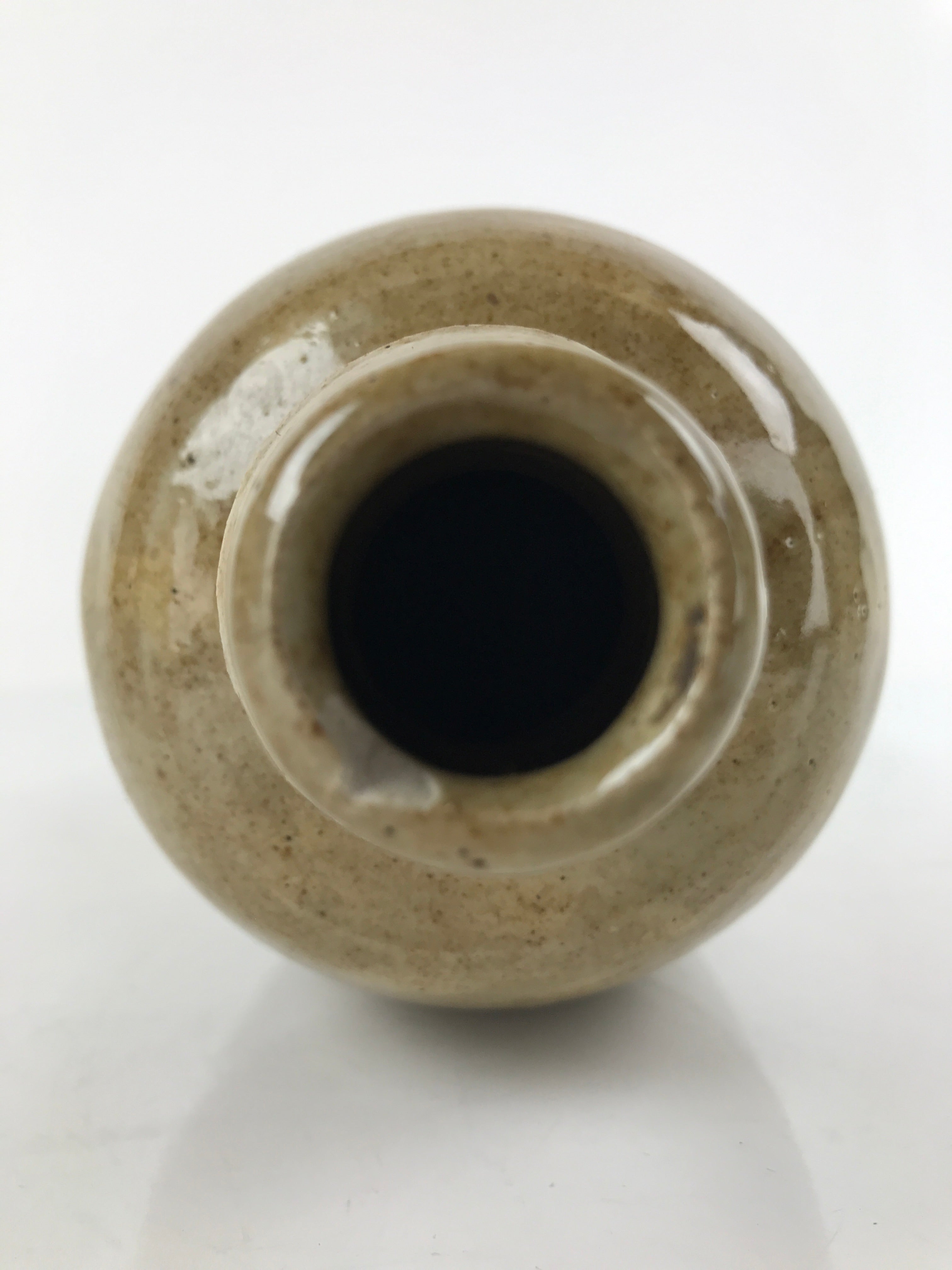 Japanese Ceramic Sake Bottle Vtg Kayoi-Tokkuri Brown Plain Small TS659