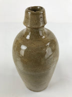 Japanese Ceramic Sake Bottle Vtg Kayoi-Tokkuri Brown Plain Small TS659