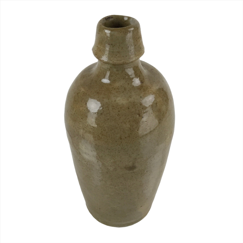 Japanese Ceramic Sake Bottle Vtg Kayoi-Tokkuri Brown Plain Small TS659
