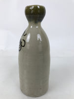 Japanese Ceramic Sake Bottle Vtg Kayoi-Tokkuri Gray Black Green Circles TS814