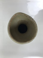 Japanese Ceramic Sake Bottle Vtg Kayoi-Tokkuri Gray Black Green Circles TS814
