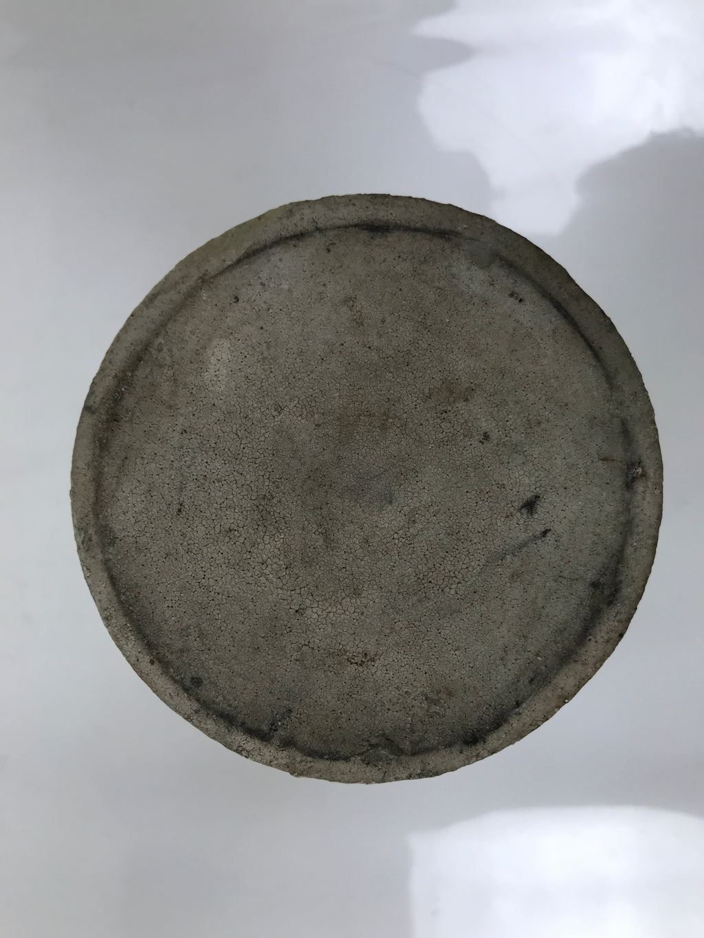 Japanese Ceramic Sake Bottle Vtg Kayoi-Tokkuri Gray Black Green Circles TS814