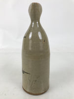 Japanese Ceramic Sake Bottle Vtg Kayoi-Tokkuri Gray Black Strokes Small TS815