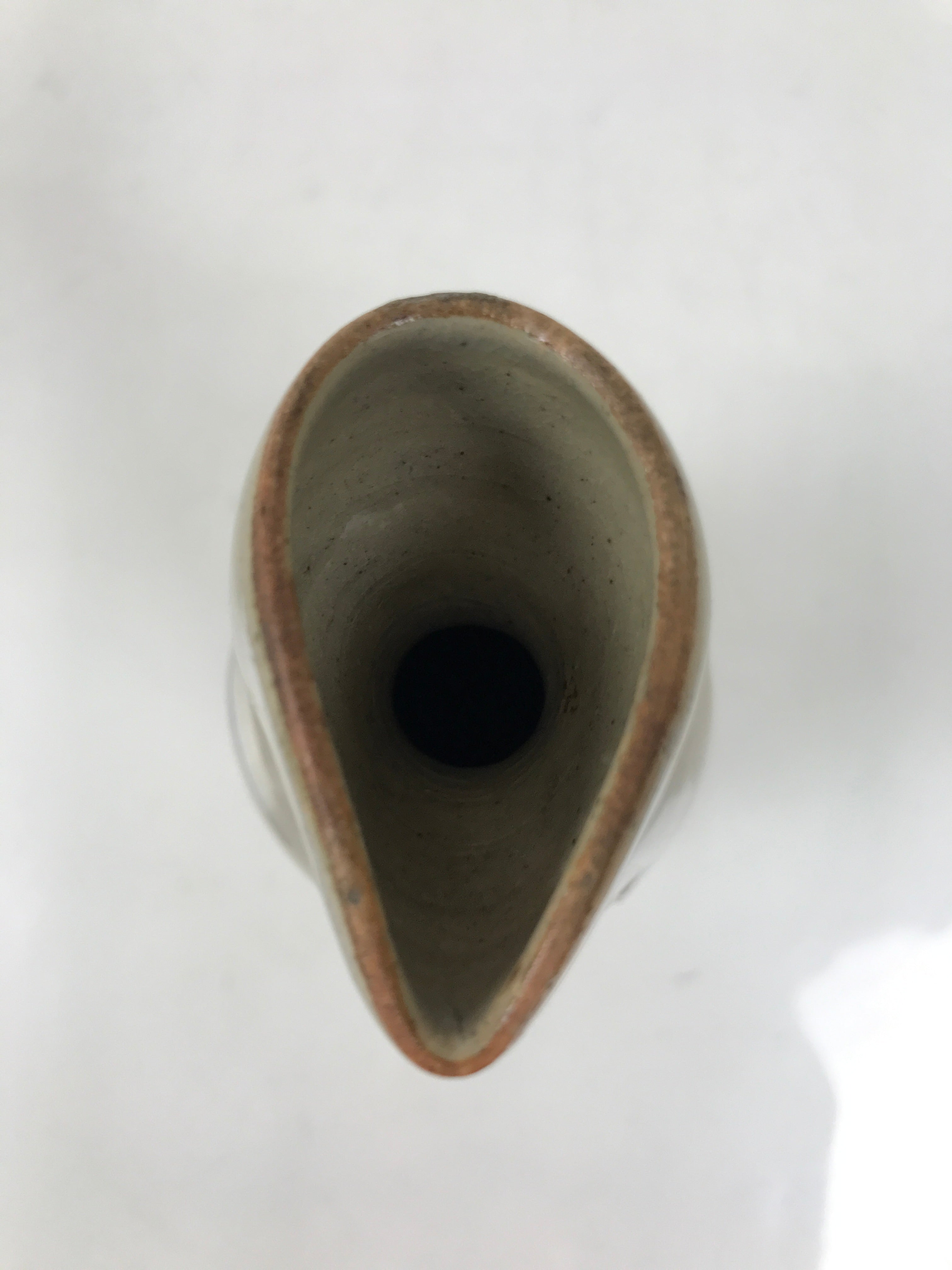 Japanese Ceramic Sake Bottle Vtg Kayoi-Tokkuri Gray Black Strokes Small TS815