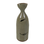Japanese Ceramic Sake Bottle Vtg Kayoi-Tokkuri Gray Black Strokes Small TS815