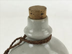Japanese Ceramic Sake Bottle Vtg Kayoi-Tokkuri Gray Hand-Written Kanji TS567