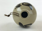 Japanese Ceramic Sake Bottle Vtg Kayoi-Tokkuri Gray Hand-Written Kanji TS574