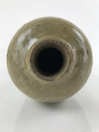 Japanese Ceramic Sake Bottle Vtg Kayoi-Tokkuri Gray Large Carved Kanji TS653