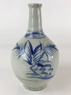 Japanese Ceramic Sake Bottle Vtg Kayoi Tokkuri Koimari Ware Blue Sometsuke TS487