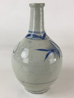 Japanese Ceramic Sake Bottle Vtg Kayoi Tokkuri Koimari Ware Blue Sometsuke TS487
