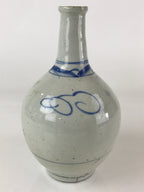 Japanese Ceramic Sake Bottle Vtg Kayoi Tokkuri Koimari Ware Blue Sometsuke TS487